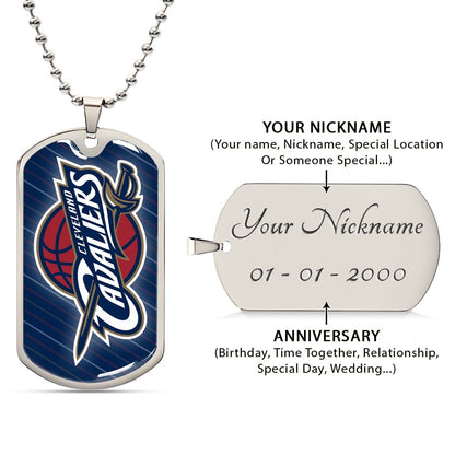 Basketball - BKD009 - Cleveland Cavaliers - Basketball Dog Tag - Military Ball Chain - Luxury Dog Tag
