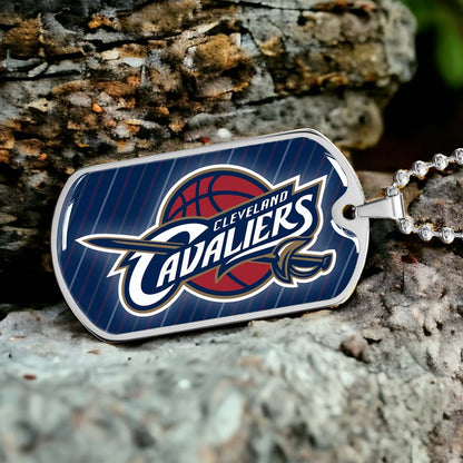 Basketball - BKD009 - Cleveland Cavaliers - Basketball Dog Tag - Military Ball Chain - Luxury Dog Tag