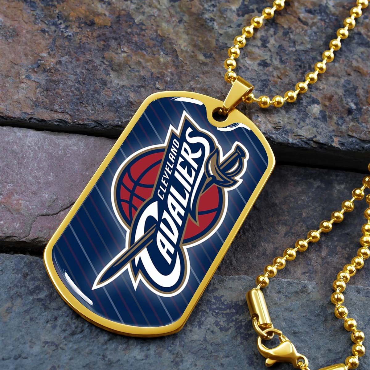 Basketball - BKD009 - Cleveland Cavaliers - Basketball Dog Tag - Military Ball Chain - Luxury Dog Tag