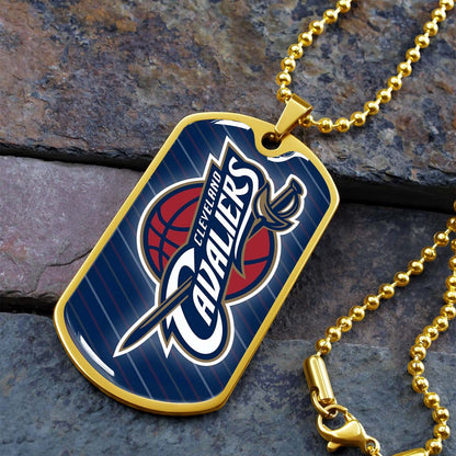 Basketball - BKD009 - Cleveland Cavaliers - Basketball Dog Tag - Military Ball Chain - Luxury Dog Tag