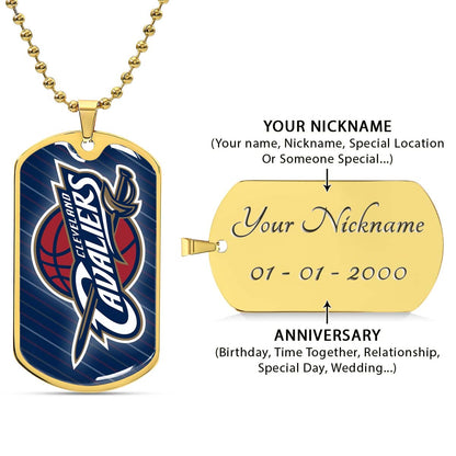 Basketball - BKD009 - Cleveland Cavaliers - Basketball Dog Tag - Military Ball Chain - Luxury Dog Tag