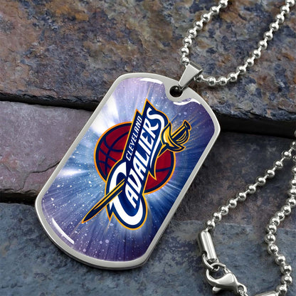 Basketball - BKD010 - Cleveland Cavaliers - Basketball Dog Tag - Military Ball Chain - Luxury Dog Tag