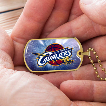 Basketball - BKD010 - Cleveland Cavaliers - Basketball Dog Tag - Military Ball Chain - Luxury Dog Tag