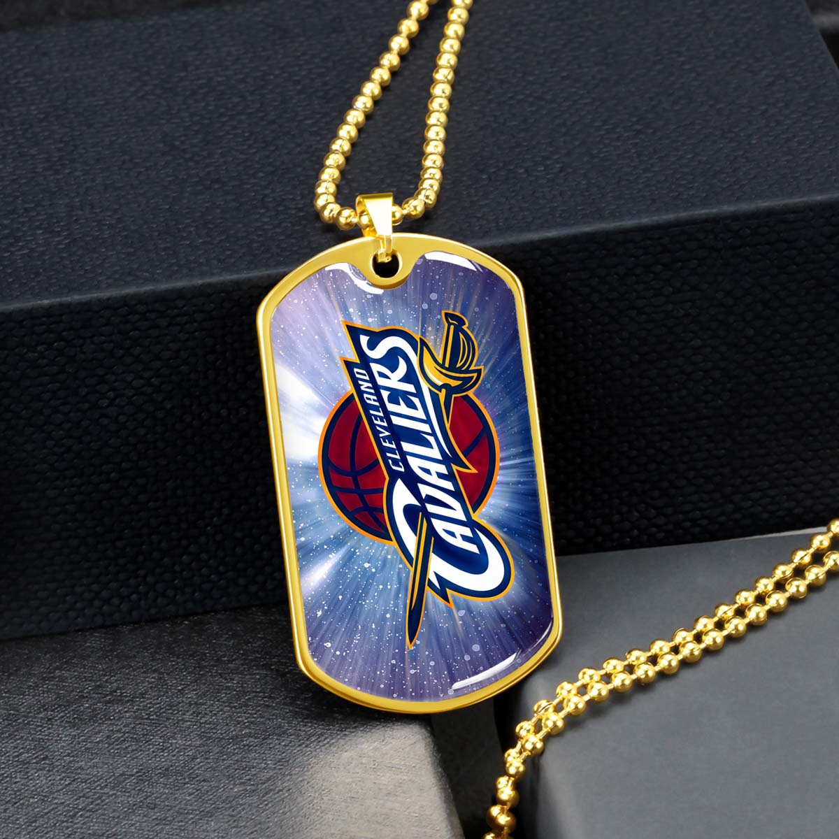 Basketball - BKD010 - Cleveland Cavaliers - Basketball Dog Tag - Military Ball Chain - Luxury Dog Tag