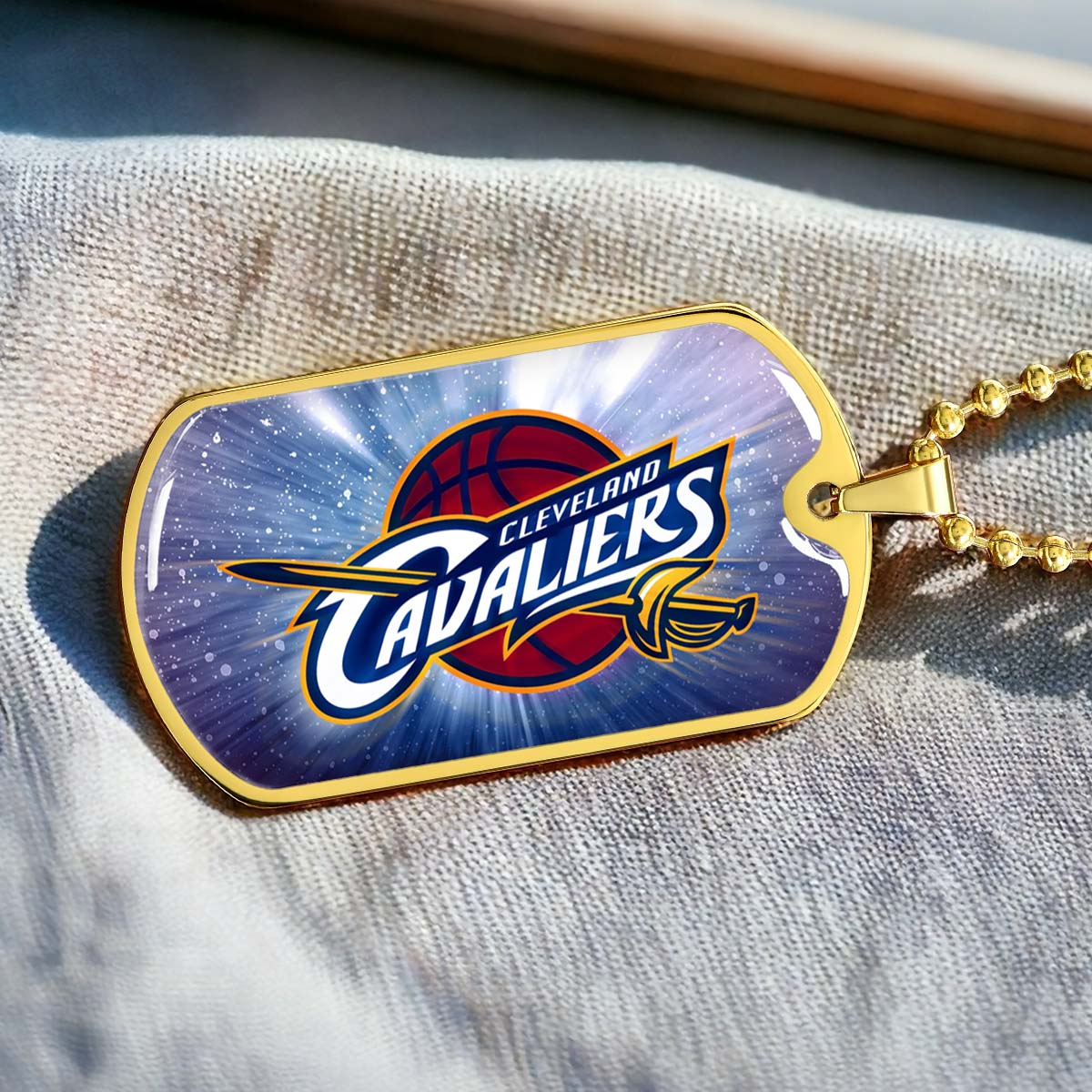 Basketball - BKD010 - Cleveland Cavaliers - Basketball Dog Tag - Military Ball Chain - Luxury Dog Tag