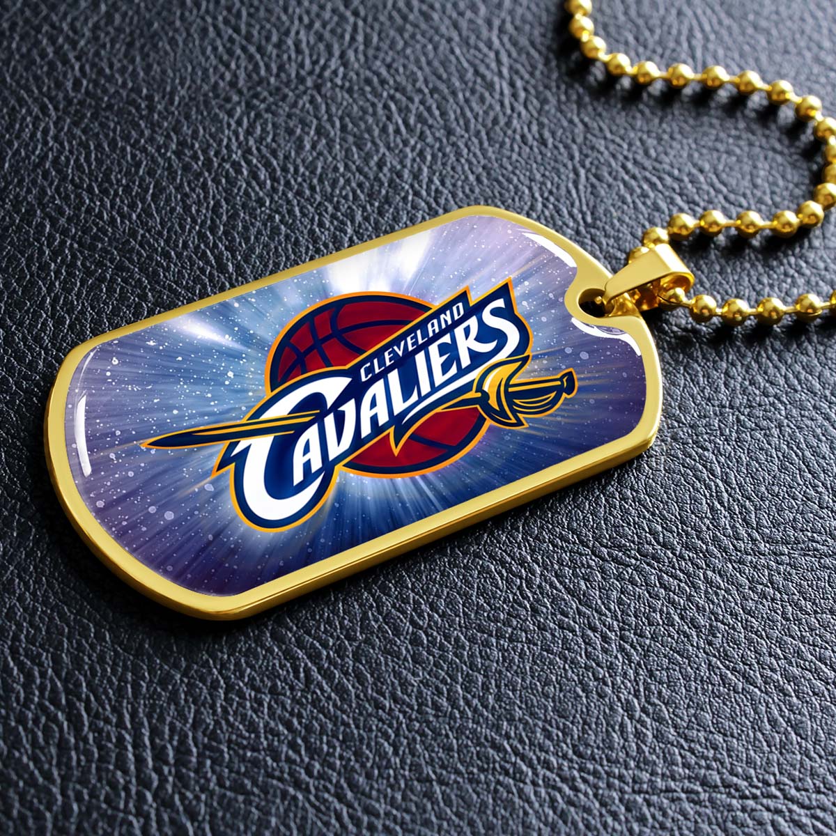 Basketball - BKD010 - Cleveland Cavaliers - Basketball Dog Tag - Military Ball Chain - Luxury Dog Tag