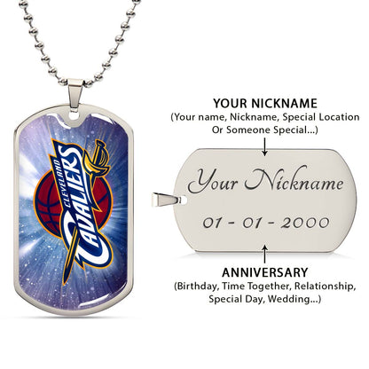 Basketball - BKD010 - Cleveland Cavaliers - Basketball Dog Tag - Military Ball Chain - Luxury Dog Tag