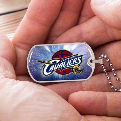 Basketball - BKD010 - Cleveland Cavaliers - Basketball Dog Tag - Military Ball Chain - Luxury Dog Tag