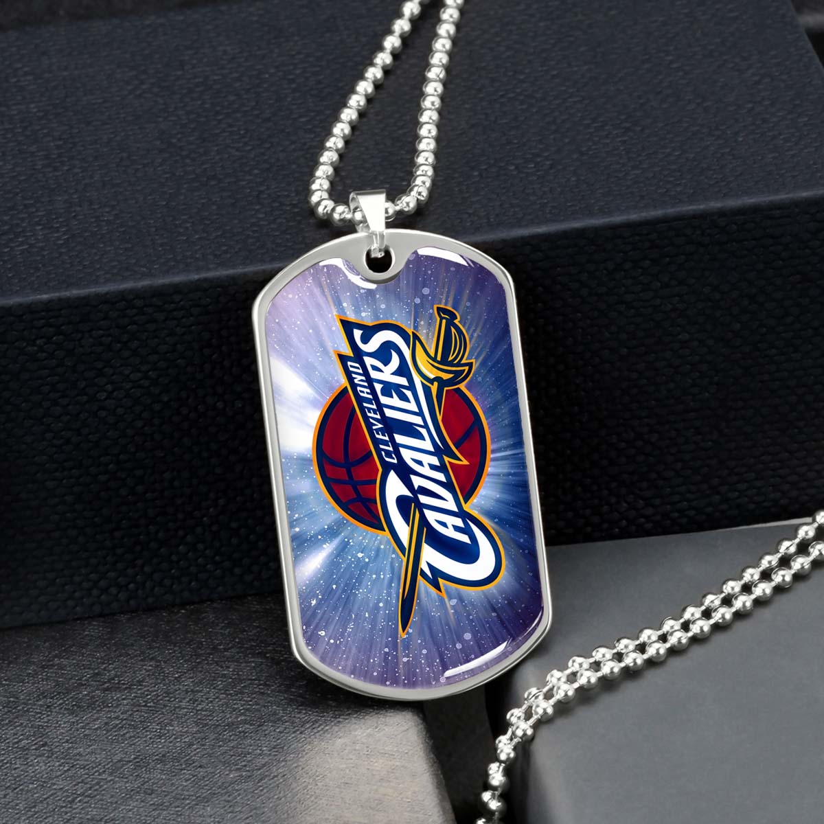 Basketball - BKD010 - Cleveland Cavaliers - Basketball Dog Tag - Military Ball Chain - Luxury Dog Tag