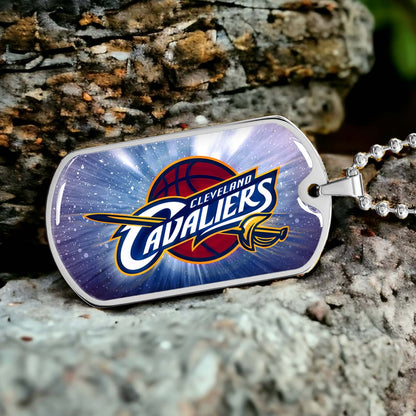 Basketball - BKD010 - Cleveland Cavaliers - Basketball Dog Tag - Military Ball Chain - Luxury Dog Tag