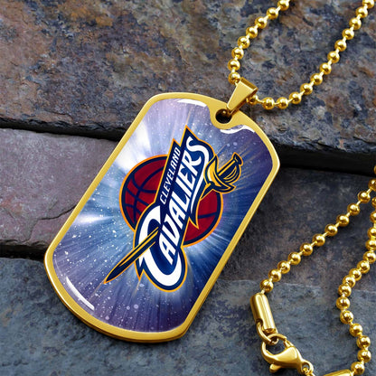 Basketball - BKD010 - Cleveland Cavaliers - Basketball Dog Tag - Military Ball Chain - Luxury Dog Tag
