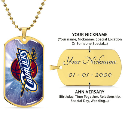 Basketball - BKD010 - Cleveland Cavaliers - Basketball Dog Tag - Military Ball Chain - Luxury Dog Tag