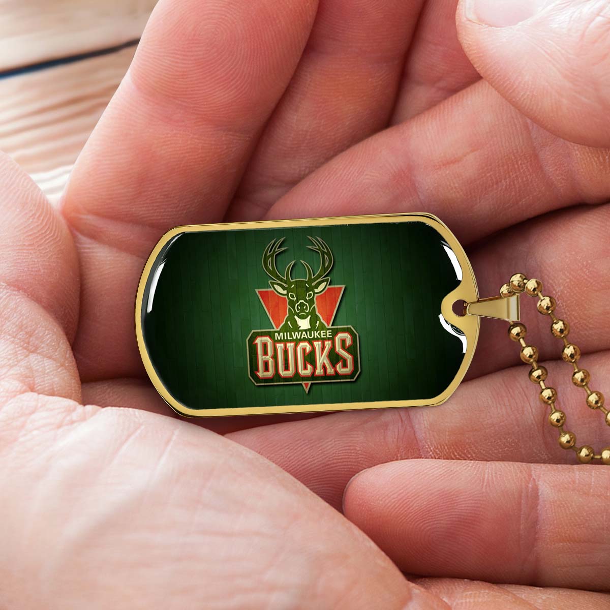 Basketball - BKD013 - Milwaukee Bucks Sports - Basketball Dog Tag - Military Ball Chain - Luxury Dog Tag
