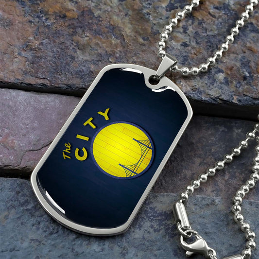 Basketball - BKD014 - Golden State Warriors Sports - The City - Basketball Dog Tag - Military Ball Chain - Luxury Dog Tag