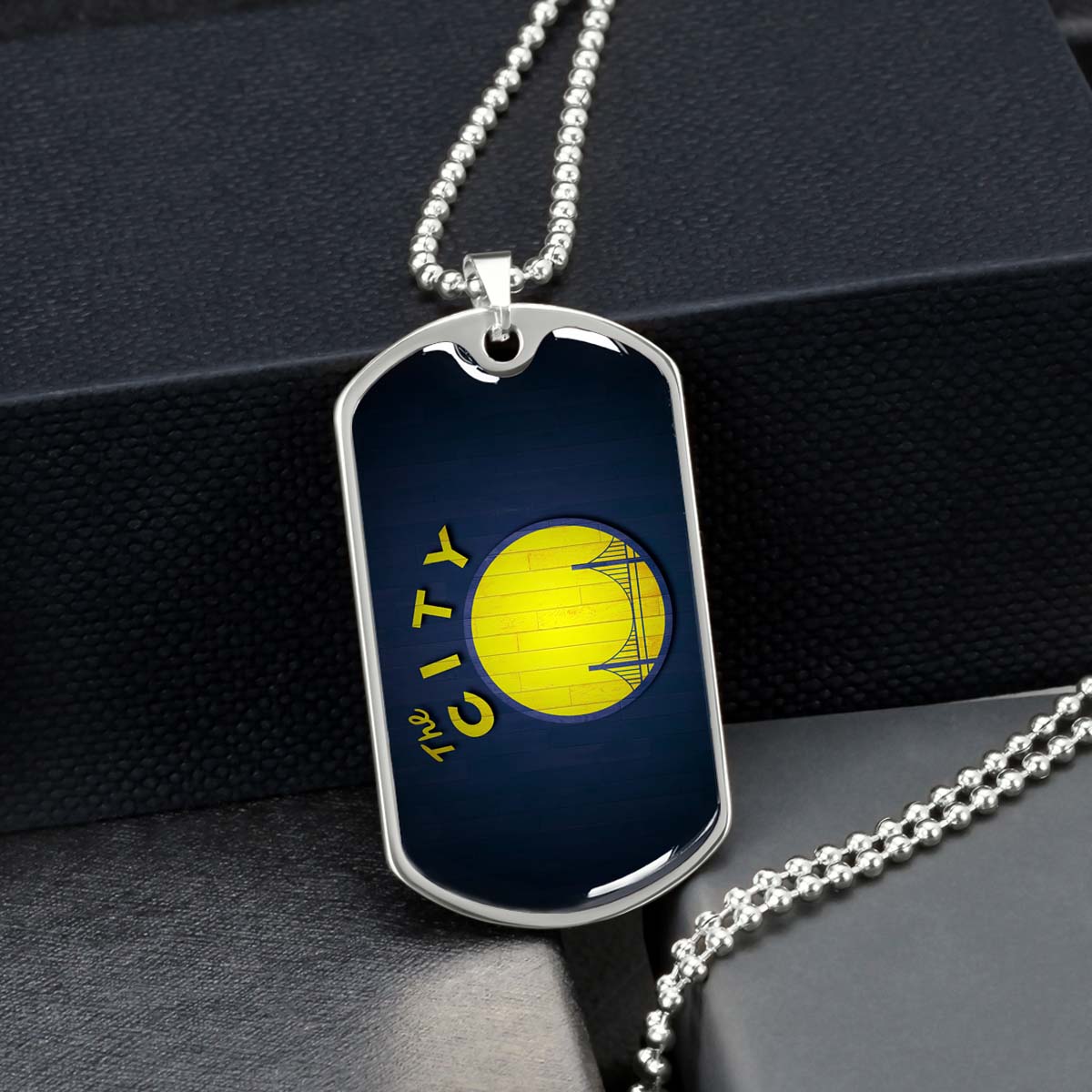 Basketball - BKD014 - Golden State Warriors Sports - The City - Basketball Dog Tag - Military Ball Chain - Luxury Dog Tag