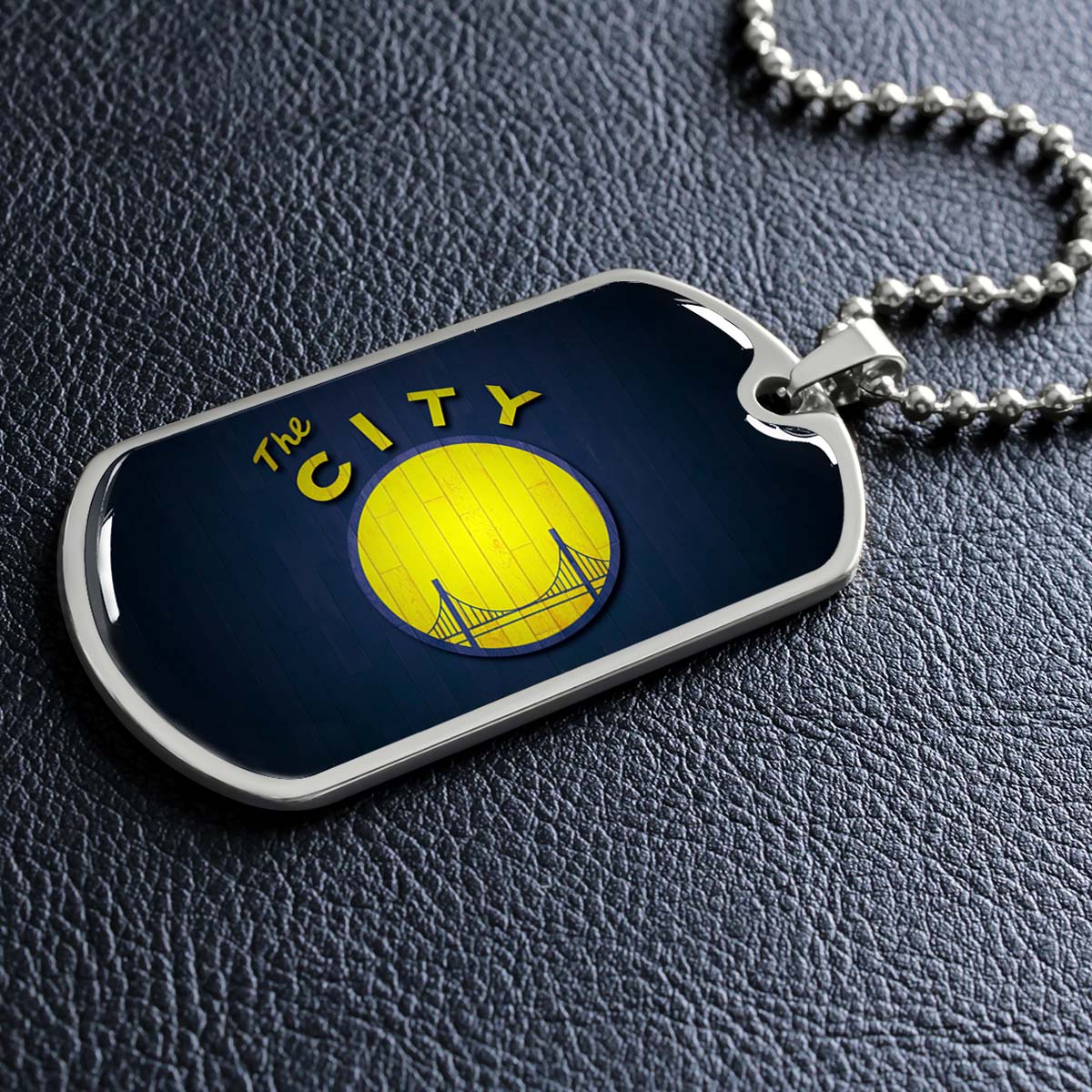 Basketball - BKD014 - Golden State Warriors Sports - The City - Basketball Dog Tag - Military Ball Chain - Luxury Dog Tag