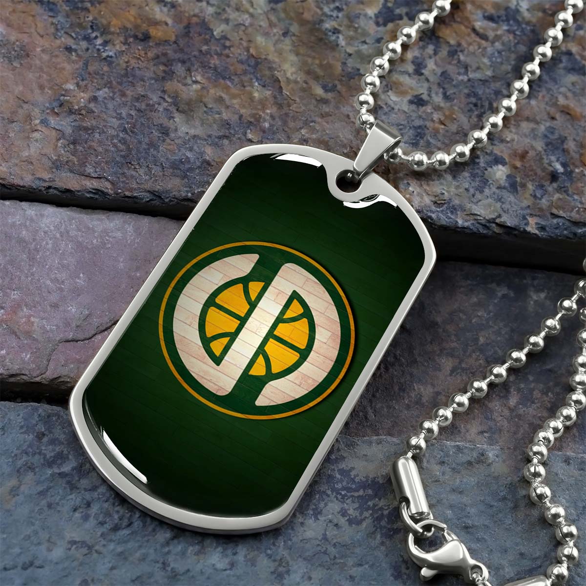 Basketball - BKD017 - Seattle Supersonics Sports - Basketball Dog Tag - Military Ball Chain - Luxury Dog Tag