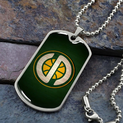 Basketball - BKD017 - Seattle Supersonics Sports - Basketball Dog Tag - Military Ball Chain - Luxury Dog Tag