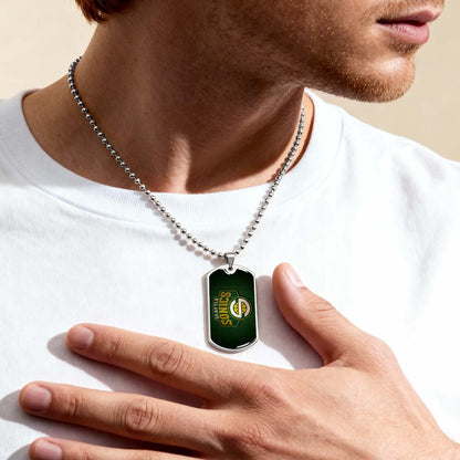 Basketball - BKD018 - Seattle Supersonics Sports - Basketball Dog Tag - Military Ball Chain - Luxury Dog Tag