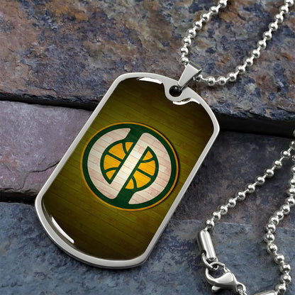 Basketball - BKD019 - Seattle Supersonics Sports - Basketball Dog Tag - Military Ball Chain - Luxury Dog Tag
