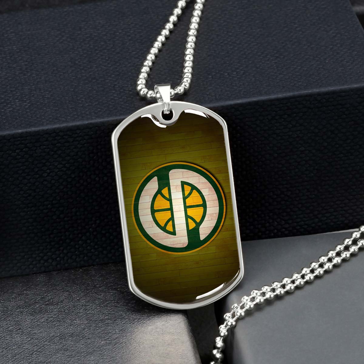 Basketball - BKD019 - Seattle Supersonics Sports - Basketball Dog Tag - Military Ball Chain - Luxury Dog Tag