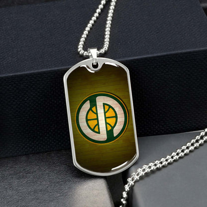 Basketball - BKD019 - Seattle Supersonics Sports - Basketball Dog Tag - Military Ball Chain - Luxury Dog Tag