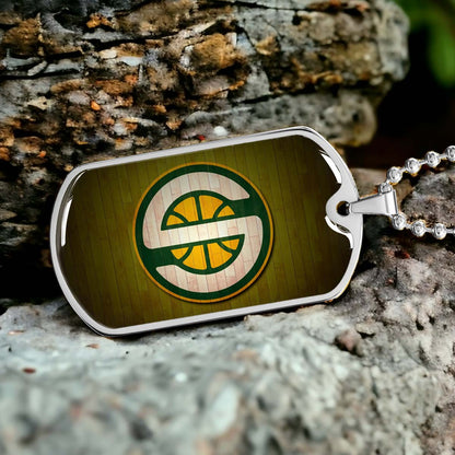 Basketball - BKD019 - Seattle Supersonics Sports - Basketball Dog Tag - Military Ball Chain - Luxury Dog Tag