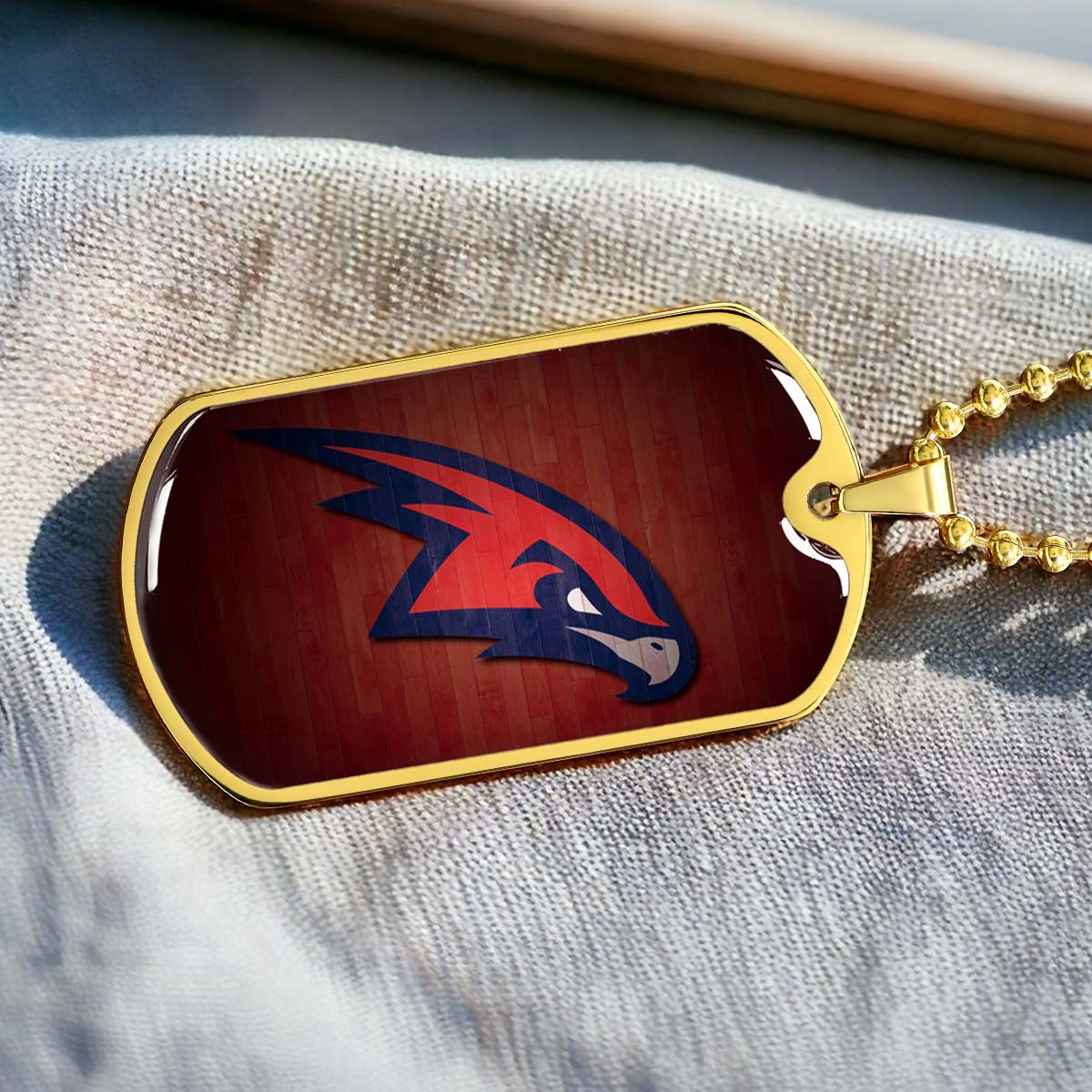 Basketball - BKD021 - Atlanta Hawks Sports - Basketball Dog Tag - Military Ball Chain - Luxury Dog Tag