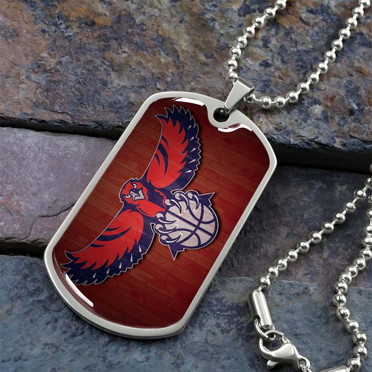 Basketball - BKD022 - Atlanta Hawks Sports - Basketball Dog Tag - Military Ball Chain - Luxury Dog Tag