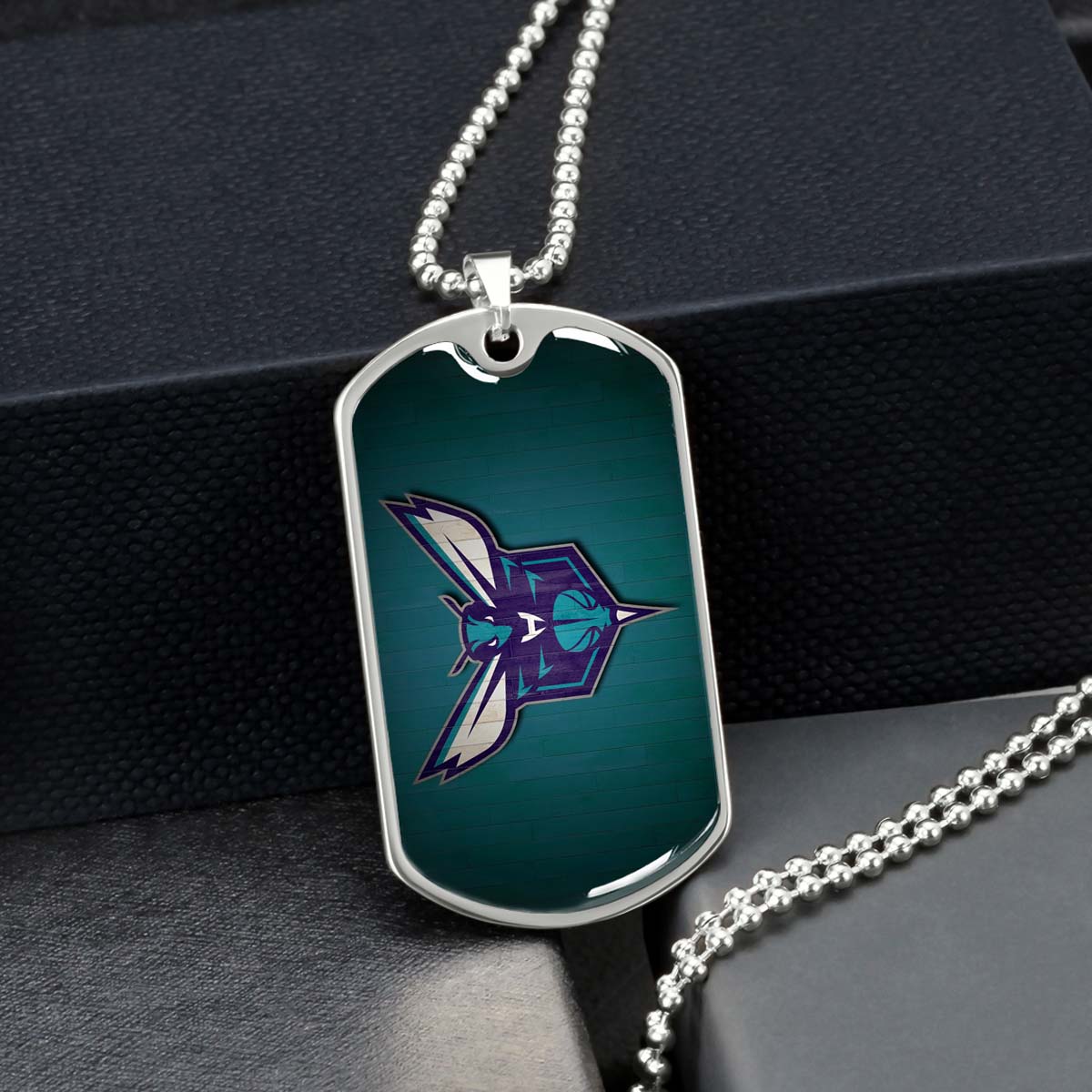 Basketball - BKD023 - Charlotte Hornets Sports - Basketball Dog Tag - Military Ball Chain - Luxury Dog Tag