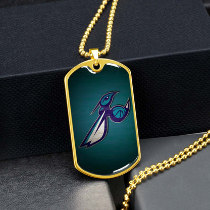 Basketball - BKD024 - Charlotte Hornets Sports - Basketball Dog Tag - Military Ball Chain - Luxury Dog Tag