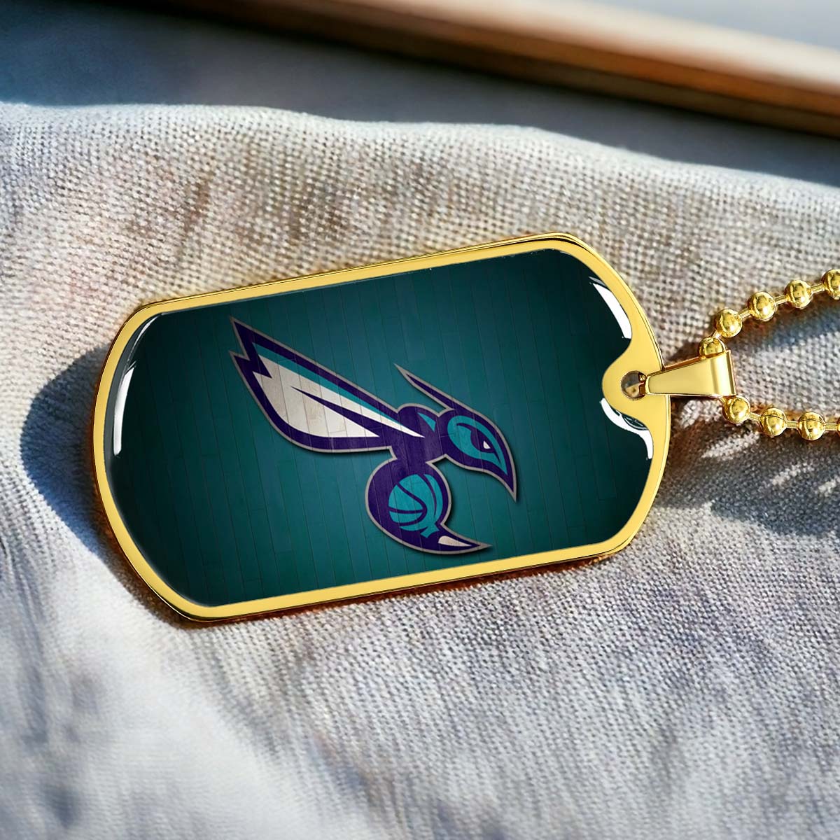 Basketball - BKD024 - Charlotte Hornets Sports - Basketball Dog Tag - Military Ball Chain - Luxury Dog Tag