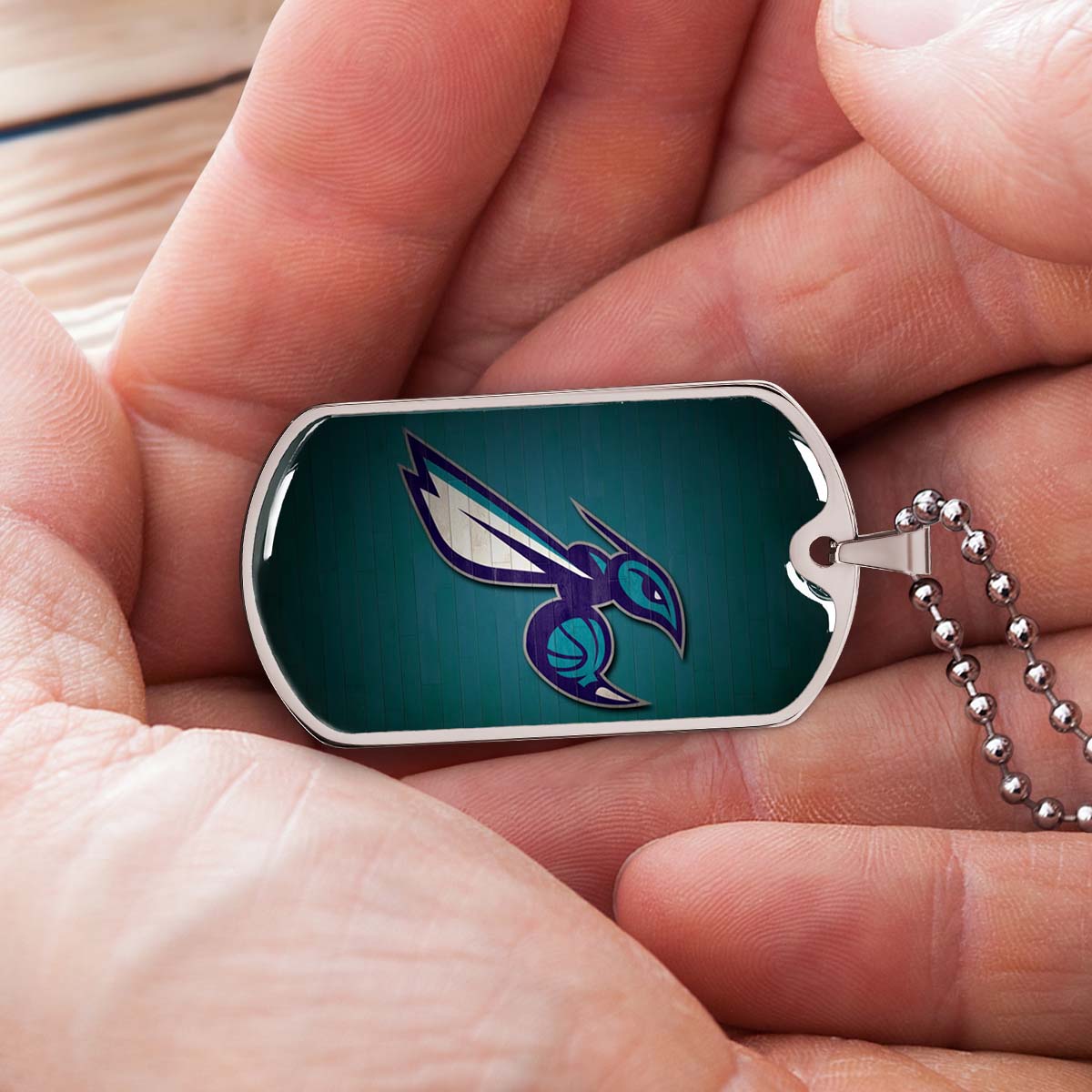 Basketball - BKD024 - Charlotte Hornets Sports - Basketball Dog Tag - Military Ball Chain - Luxury Dog Tag