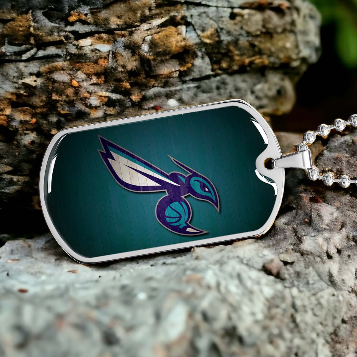 Basketball - BKD024 - Charlotte Hornets Sports - Basketball Dog Tag - Military Ball Chain - Luxury Dog Tag