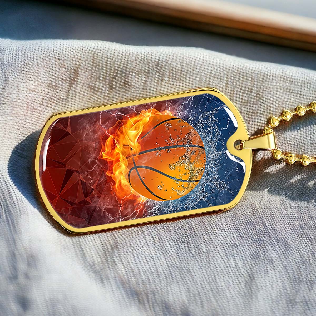 Basketball - BKD027 - Dynamic Basketball - Basketball Dog Tag - Military Ball Chain - Luxury Dog Tag