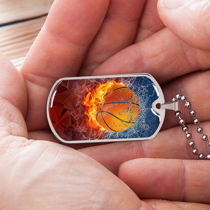 Basketball - BKD027 - Dynamic Basketball - Basketball Dog Tag - Military Ball Chain - Luxury Dog Tag