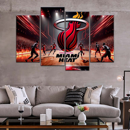 Basketball Canvas Wall Art - BK5044 - Miami Heat Basketball
