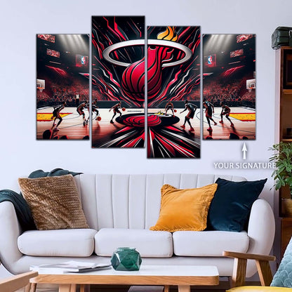 Basketball Canvas Wall Art - BK5045 - Miami Heat Basketball
