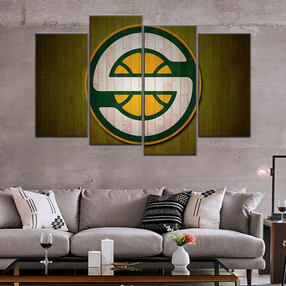 Basketball Canvas Wall Art - BK5062 - Seattle Supersonics Sports