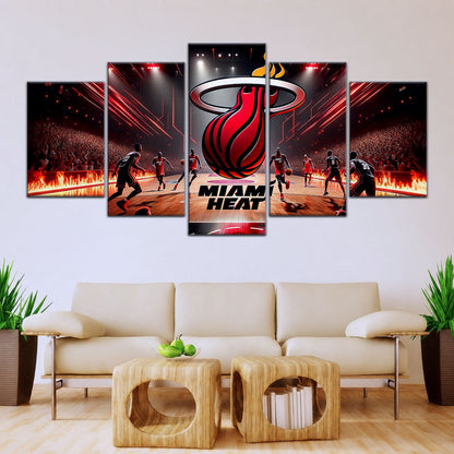 Basketball Canvas Wall Art - BK5044 - Miami Heat Basketball