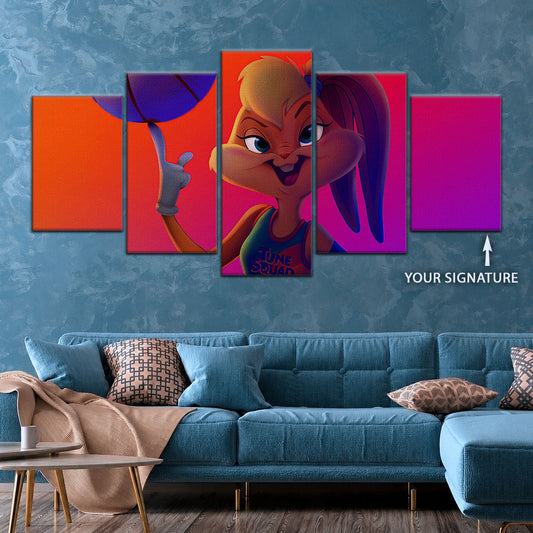 Basketball Canvas Wall Art - BK5052 - Lola Bunny Dominates the Court