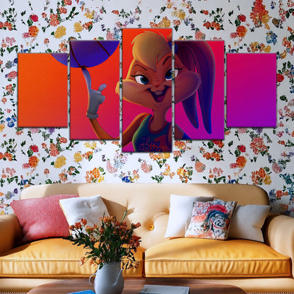 Basketball Canvas Wall Art - BK5052 - Lola Bunny Dominates the Court