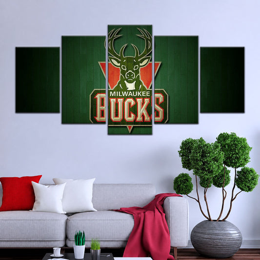 Basketball Canvas Wall Art - BK5056 - Milwaukee Bucks Sports