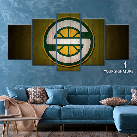 Basketball Canvas Wall Art - BK5062 - Seattle Supersonics Sports