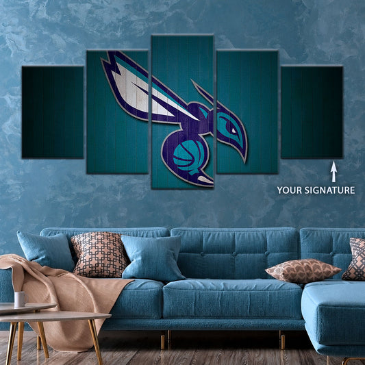 Basketball Canvas Wall Art - BK5067 - Charlotte Hornets Sports