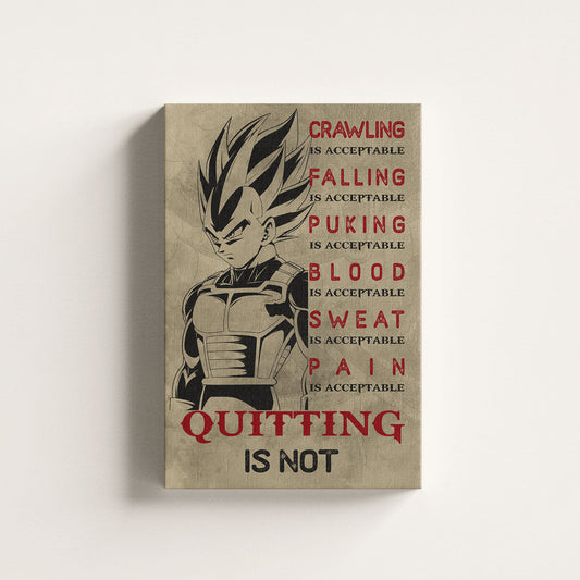 Dragon Ball Canvas Wall Art - DR014 - Super Saiyan Vegeta - Quitting Is Not