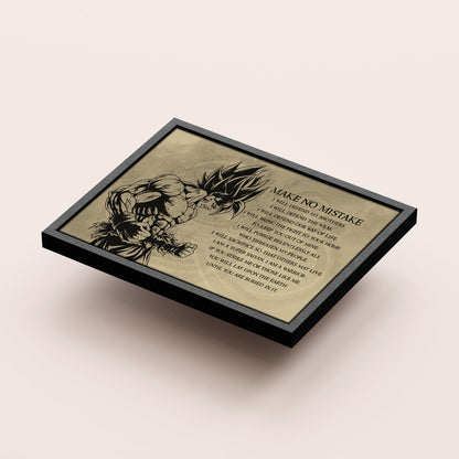 Dragon Ball Z Super Saiyan Goku Canvas Wall Art - Make No Mistake - Motivational Quote Print - Ready to Hang Office Living Room Decor - DR027