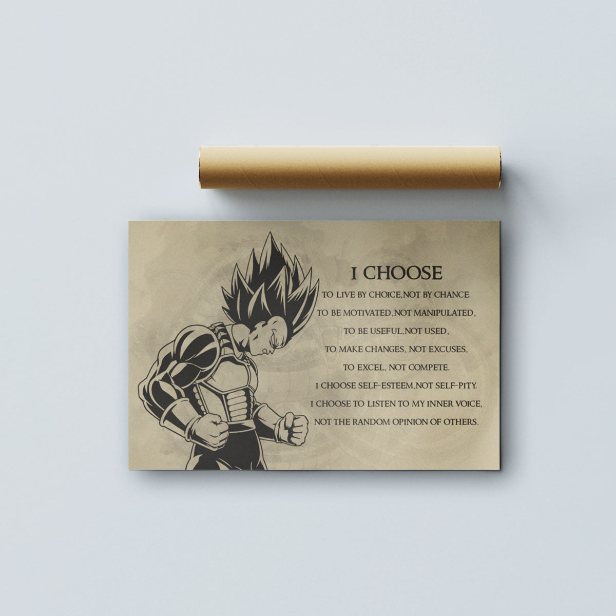 Dragon Ball Canvas Wall Art - DR034 - Super Saiyan Vegeta - I Choose