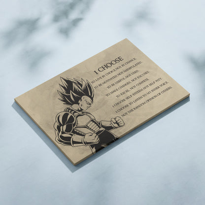 Dragon Ball Canvas Wall Art - DR034 - Super Saiyan Vegeta - I Choose