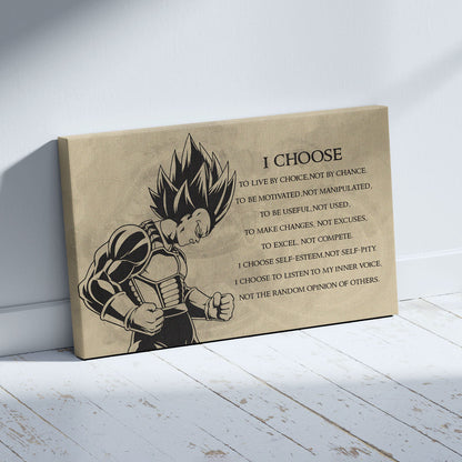 Dragon Ball Canvas Wall Art - DR034 - Super Saiyan Vegeta - I Choose